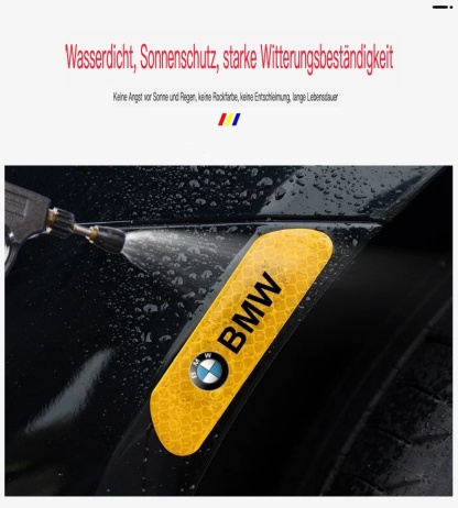 Auto reflektierende Aufkleber Antikollisionsstreifen LOGO【4 Stück】
