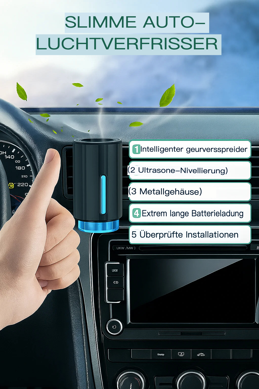Smarter Auto-Lufterfrischer – Immer eine frische Fahrt