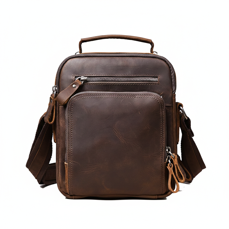 Vintage Schultertasche aus echtem Leder LB02