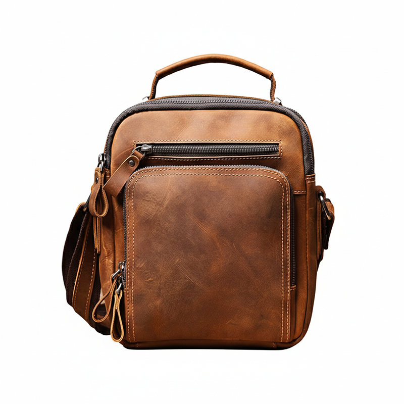 Vintage Schultertasche aus echtem Leder LB02