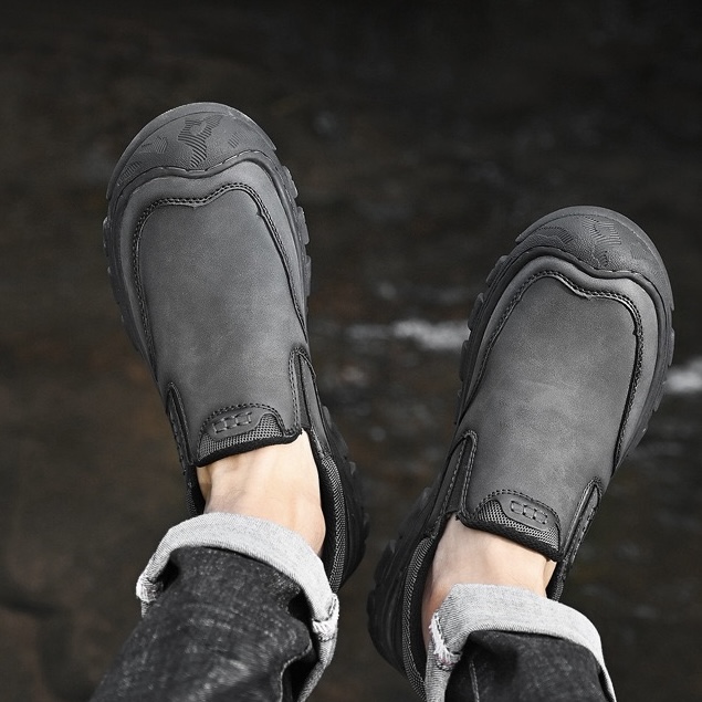 Men's Genuine Leather Orthopedic Slip-on Walking Shoes