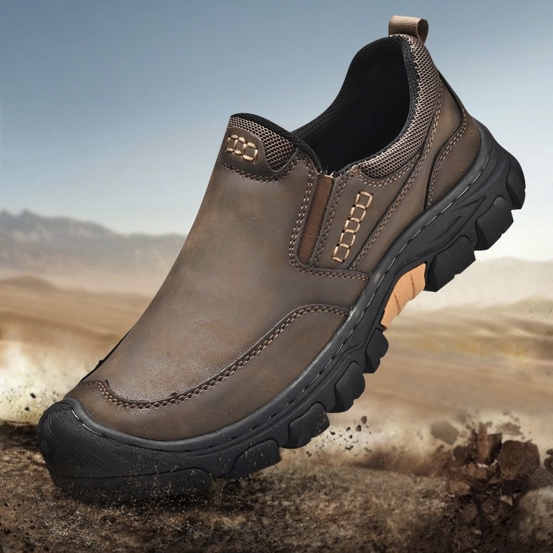 Men's Genuine Leather Orthopedic Slip-on Walking Shoes