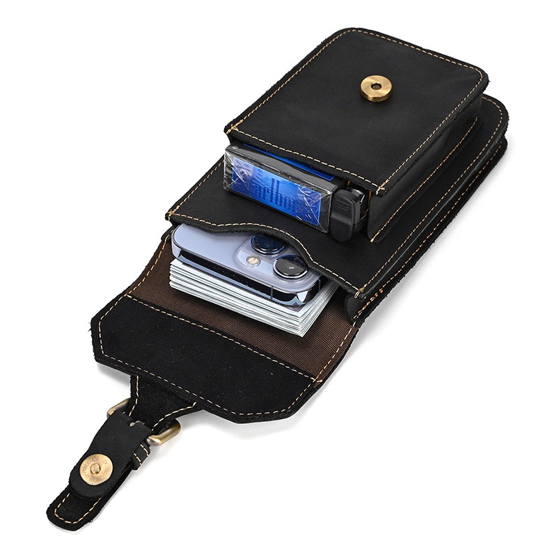 Men's Genuine Leather Belt Style Casual Waist Bag