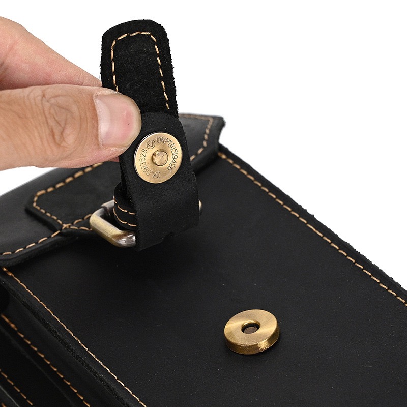 Men's Genuine Leather Belt Style Casual Waist Bag