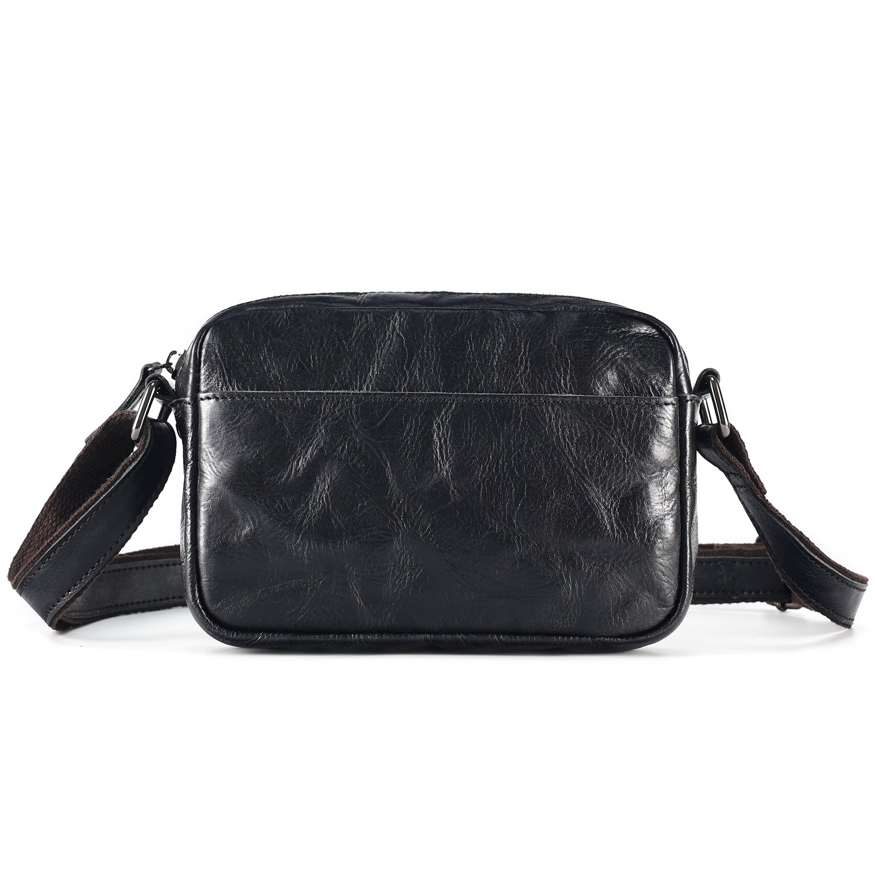 Men's Vintage Full-Grain Crazy Horse Leather Messenger Bag