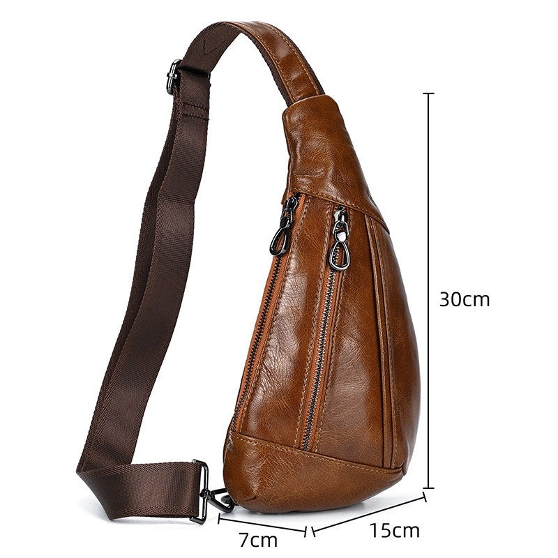 Irregular Genuine Leather Fashion Chest Bag CB01
