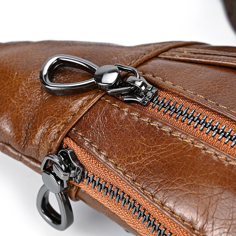 Irregular Genuine Leather Fashion Chest Bag CB01