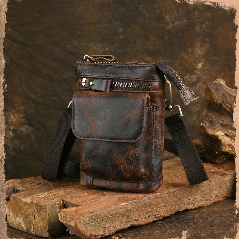 Genuine Leather Multi-functional Waist Pack & Crossbody Bag LB14