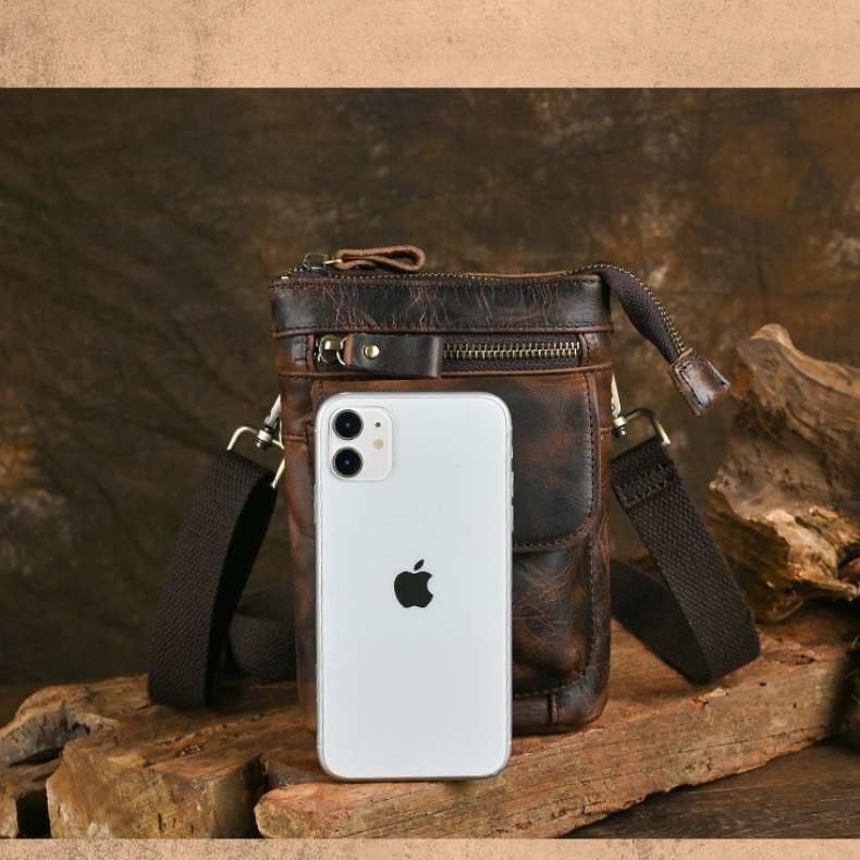 Genuine Leather Multi-functional Waist Pack & Crossbody Bag LB14