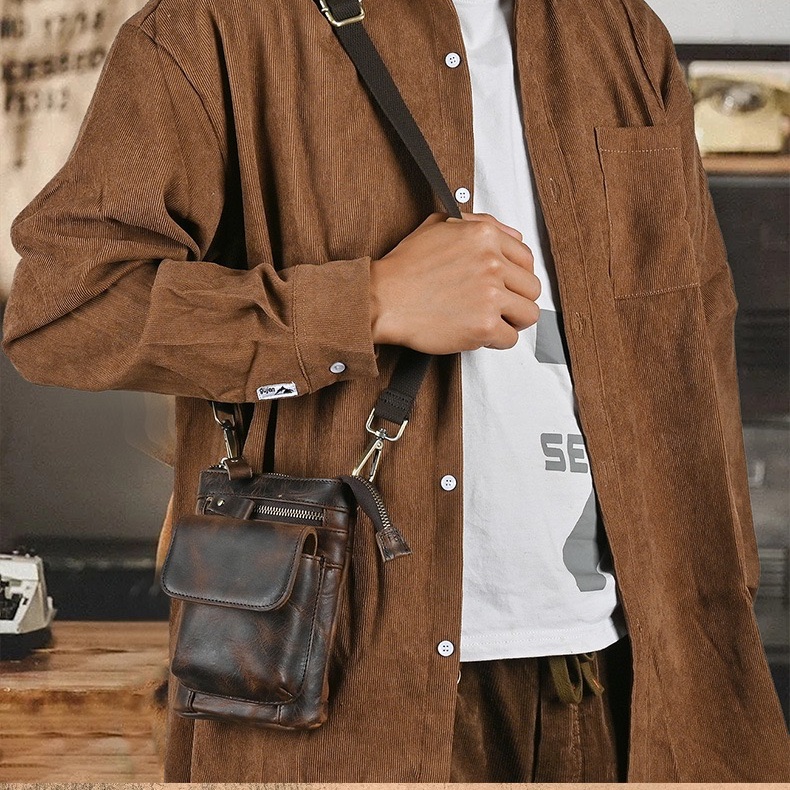 Genuine Leather Multi-functional Waist Pack & Crossbody Bag LB14