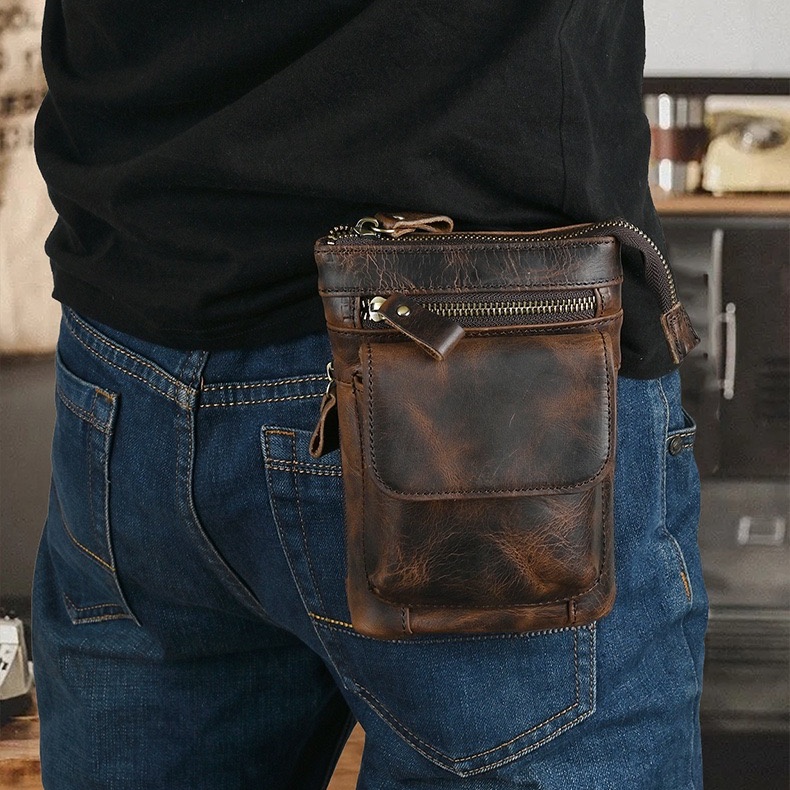 Genuine Leather Multi-functional Waist Pack & Crossbody Bag LB14