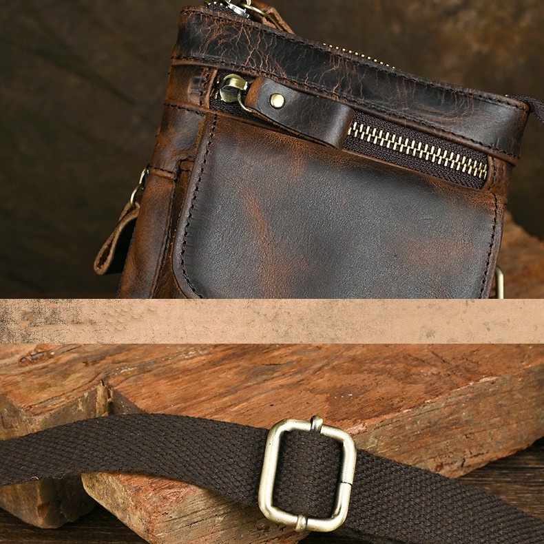 Genuine Leather Multi-functional Waist Pack & Crossbody Bag LB14