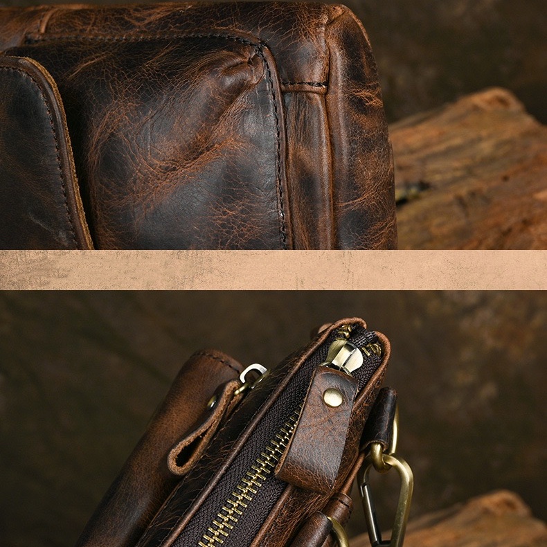 Genuine Leather Multi-functional Waist Pack & Crossbody Bag LB14