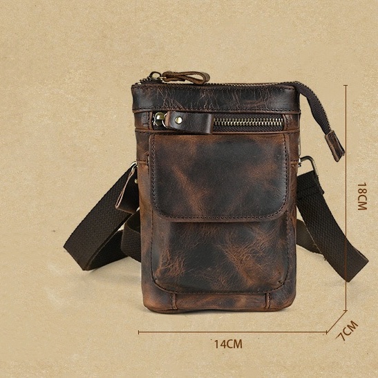 Genuine Leather Multi-functional Waist Pack & Crossbody Bag LB14