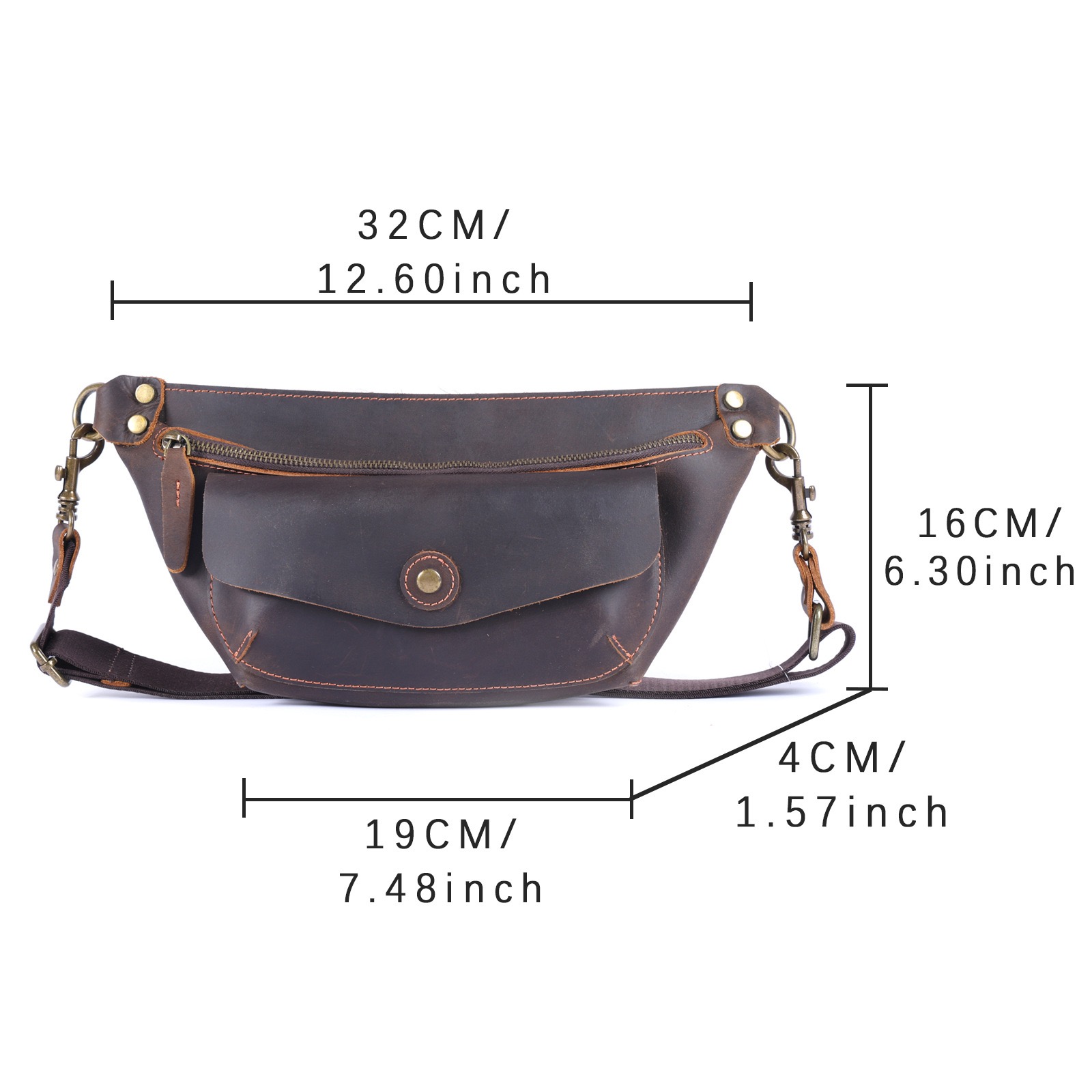 Retro Crazy Horse Leather Crossbody Bag LB19