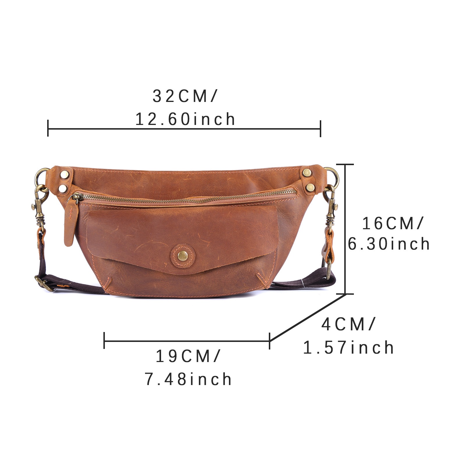 Retro Crazy Horse Leather Crossbody Bag LB19