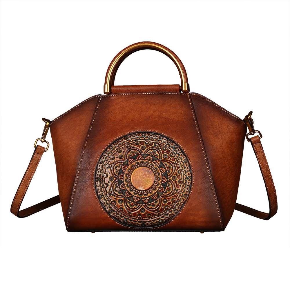 Vintage Distressed Pattern Cowhide Women's Bag WLB02