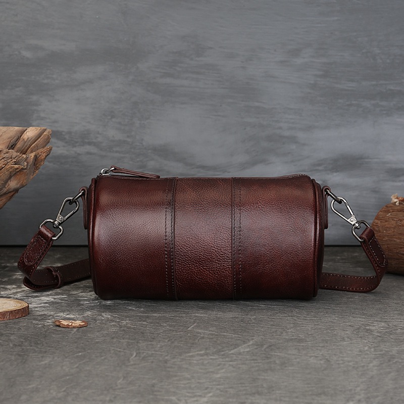 Genuine Leather Cylindrical Women's Bag WLB03