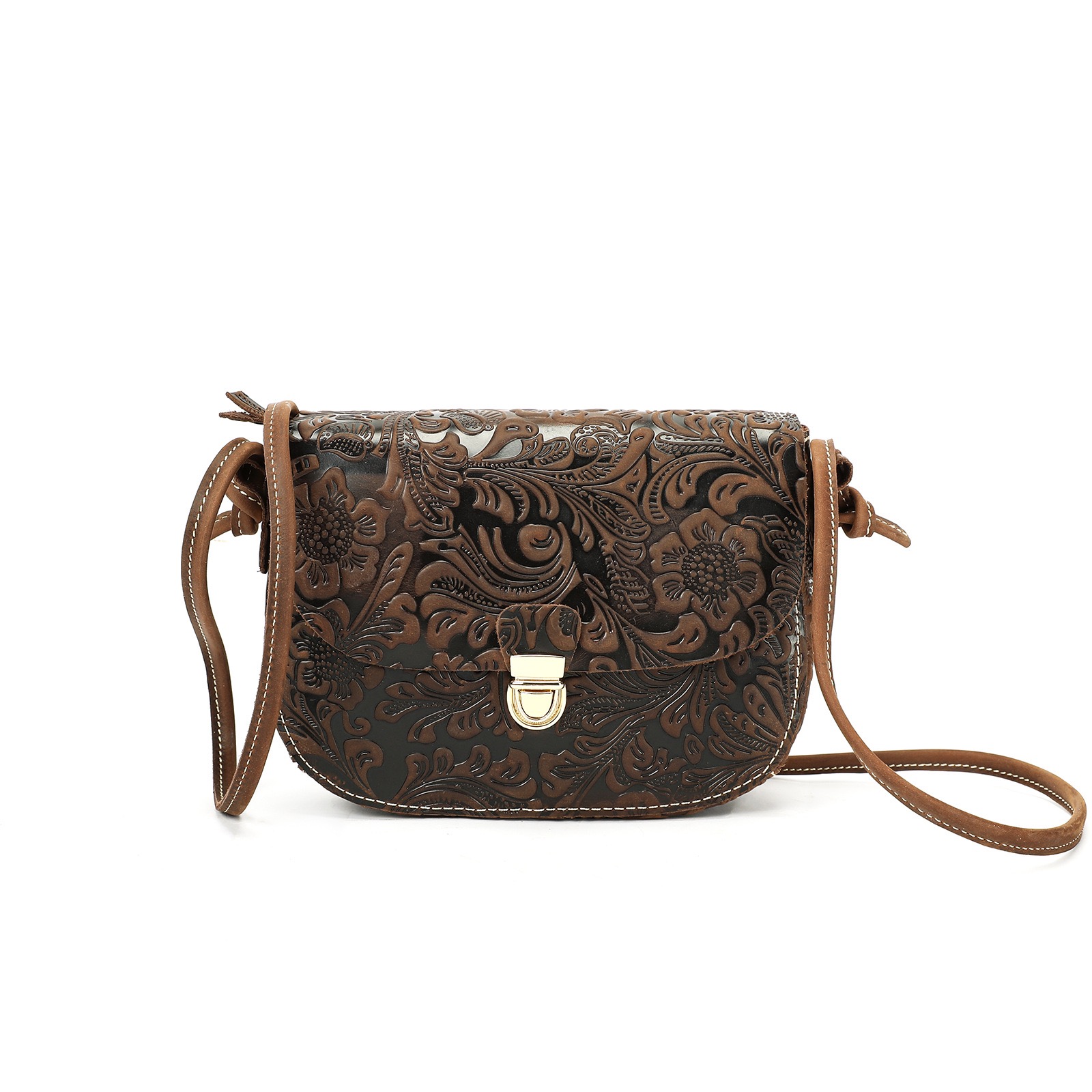 Women's Vintage Embossed Lock Crossbody Bag WLB04
