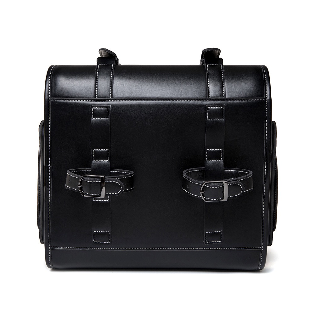 Handcrafted Motorcycle Tail Bag with Skull Emblem – Vintage Cruiser Rear Seat Luggage MTB05