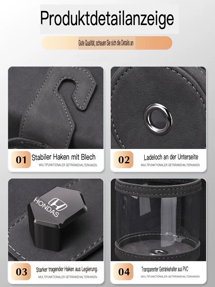 Wildleder-Metallhaken für Wasserbecher mit LOGO