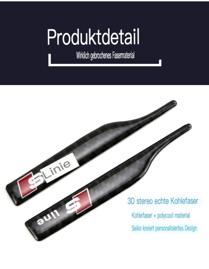 Antikollisionsstreifen für Rückspiegel aus Kohlefaser mit LOGO