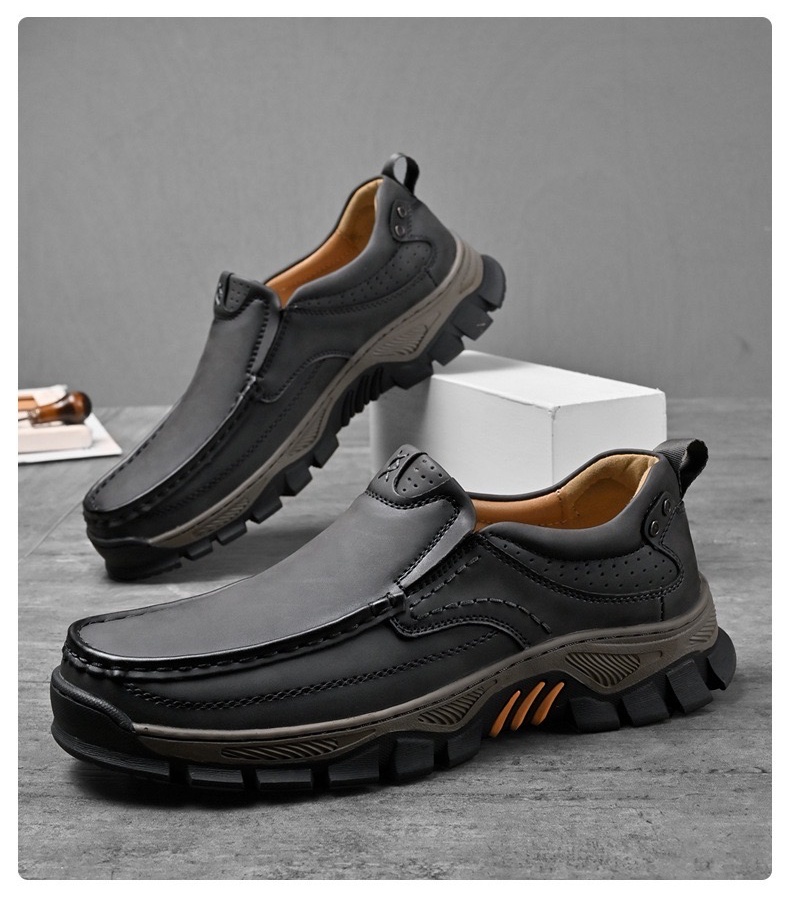 Orthopädische Herren-Wanderschuhe aus echtem Leder