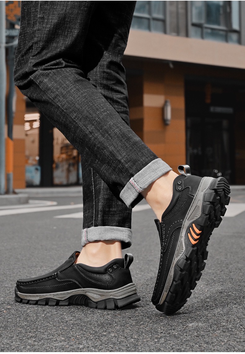 Orthopädische Herren-Wanderschuhe aus echtem Leder