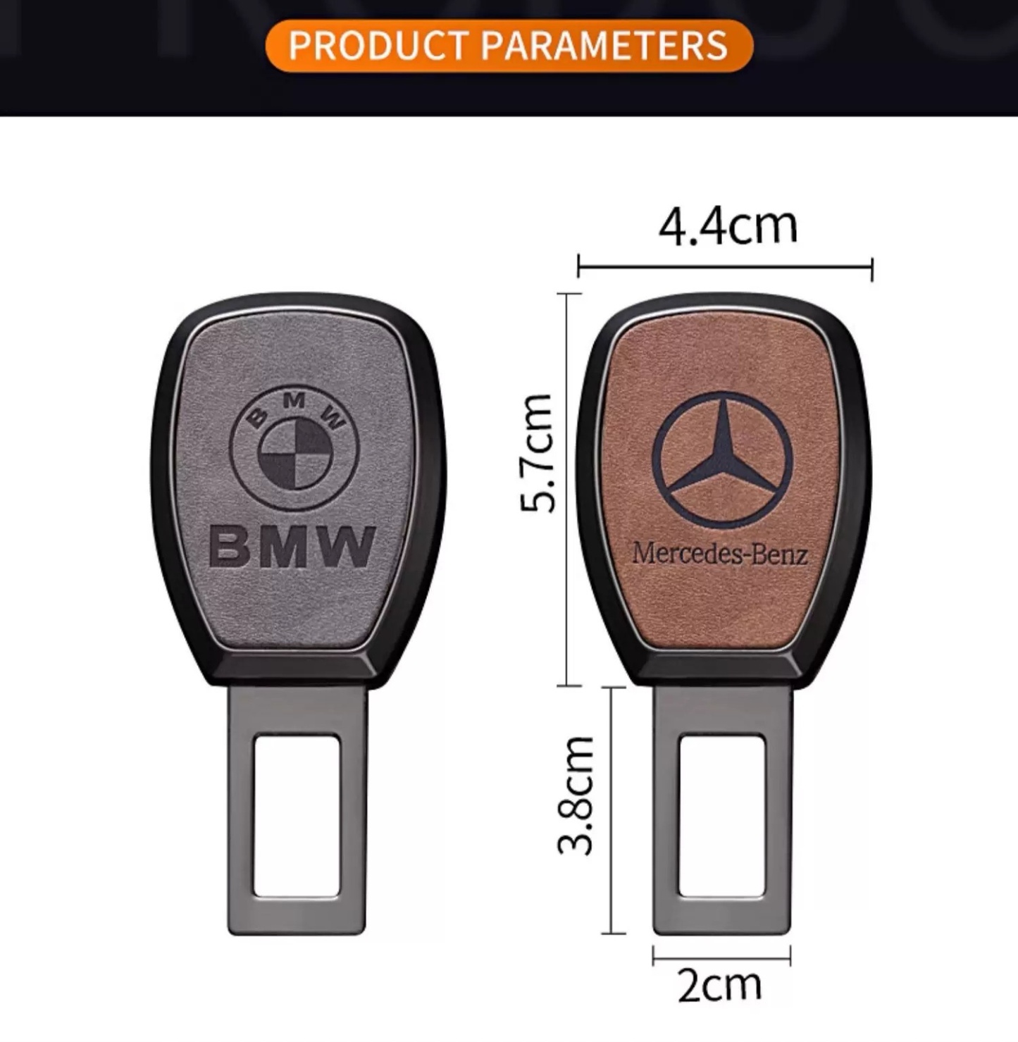 Sicherheitsgurtverlängerung aus Wildleder mit LOGO