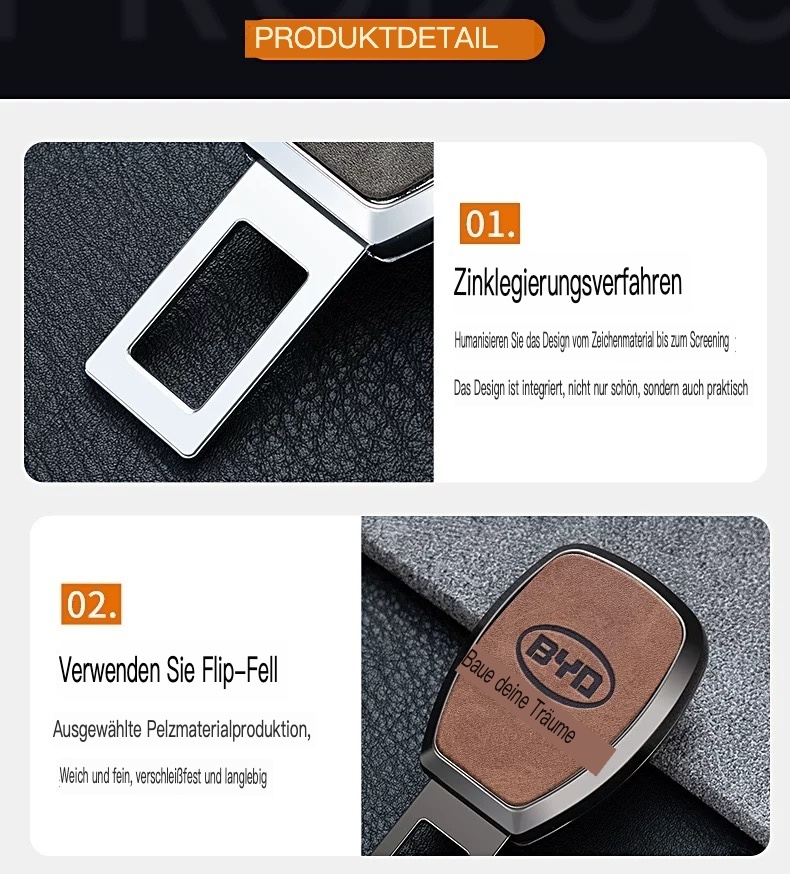 Sicherheitsgurtverlängerung aus Wildleder mit LOGO