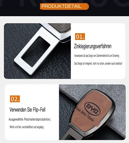 Sicherheitsgurtverlängerung aus Wildleder mit LOGO
