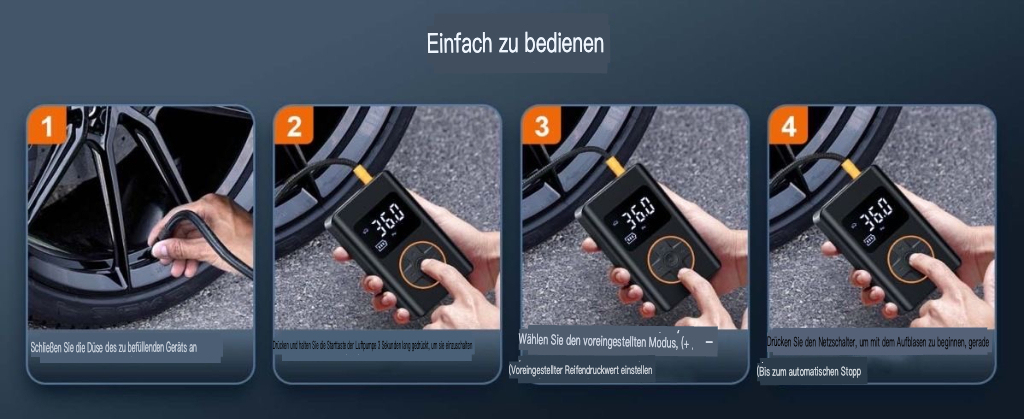 Tragbarer Reifenfüller 150PSI Hochdruck