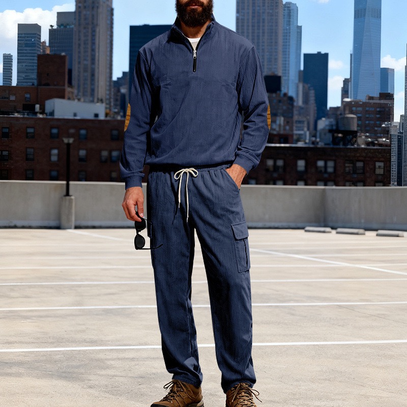 Herren-Cord-Sweatshirt-Set für Outdoor-Aktivitäten