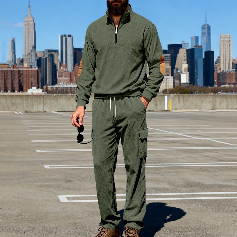 Herren-Cord-Sweatshirt-Set für Outdoor-Aktivitäten