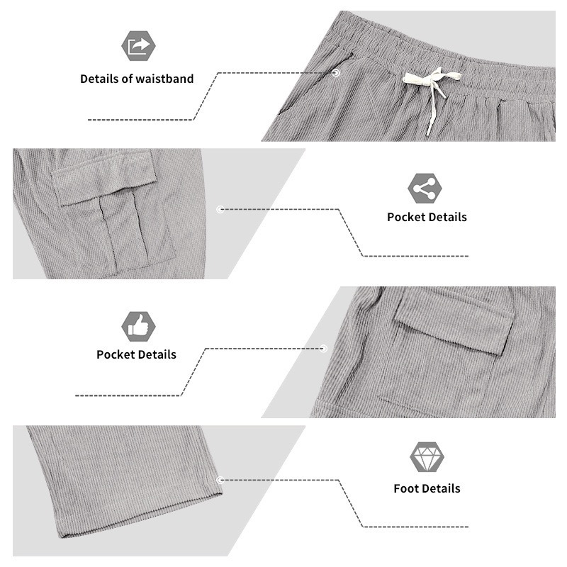 Herren-Cord-Sweatshirt-Set für Outdoor-Aktivitäten