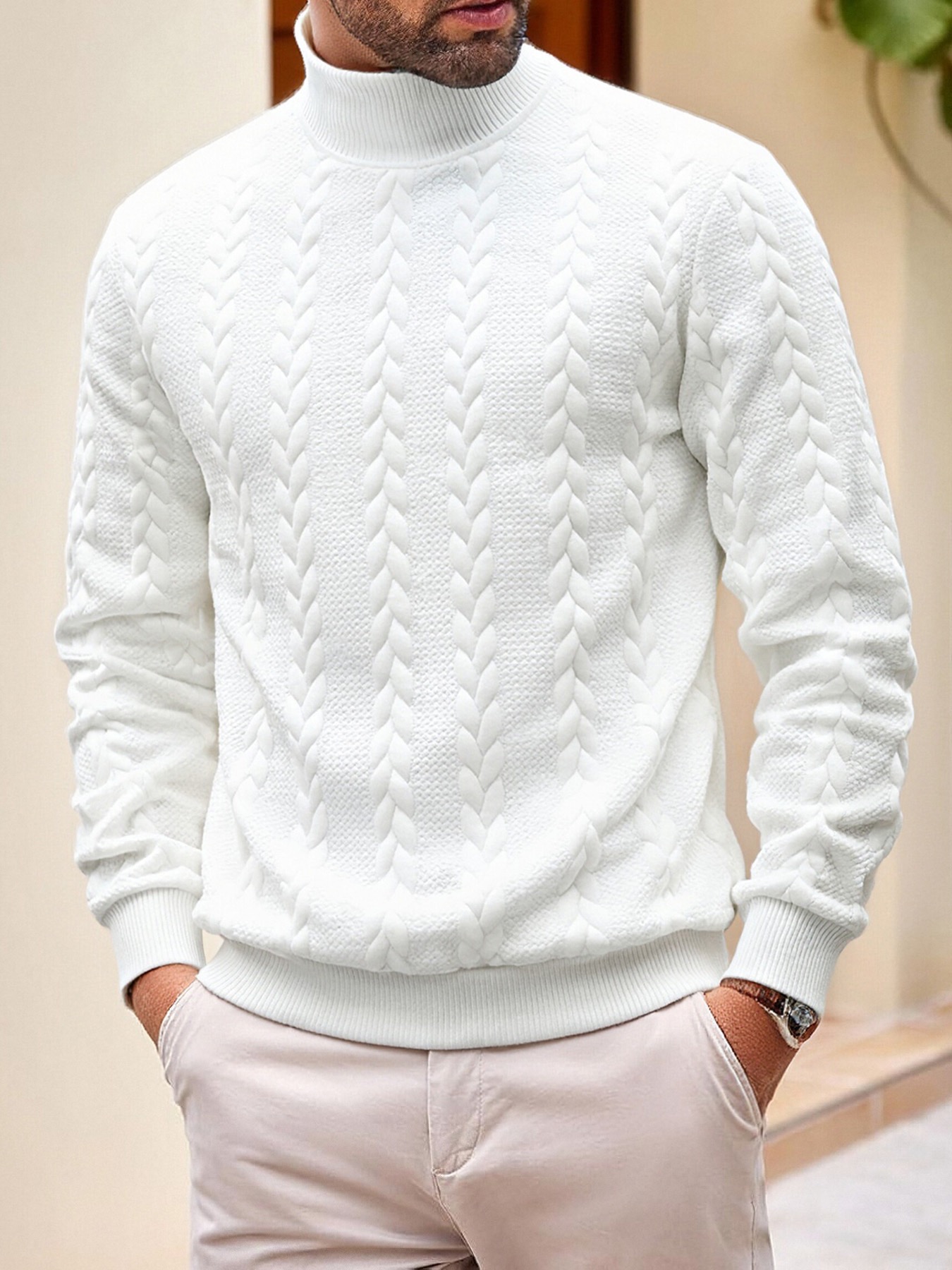 Herren-Zopfstrickpullover