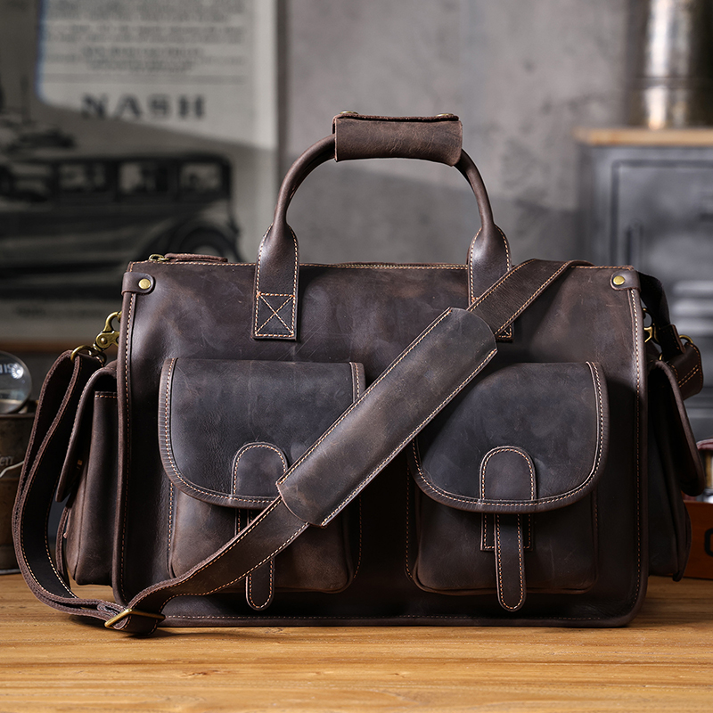 Genuine Leather Vintage Handbag Messenger Bag LB17