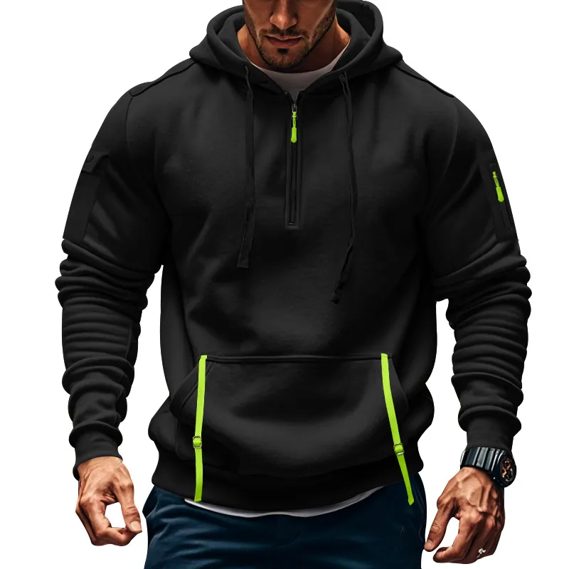 Sport-Hoodie für Herren mit Fleecefutter und mehreren Taschen