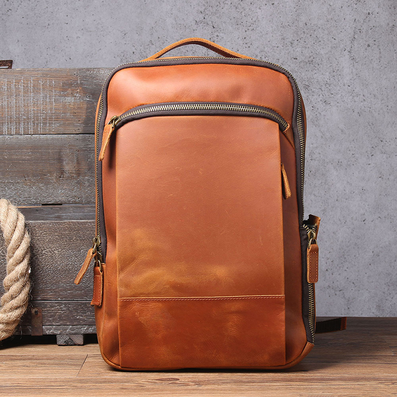Vintage-Rucksack aus echtem Leder BP01