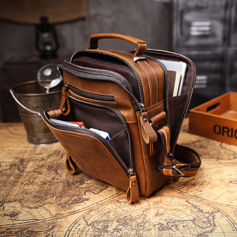 Vintage Schultertasche aus echtem Leder LB02