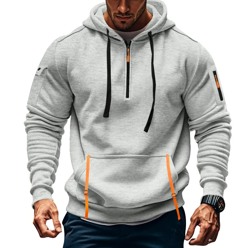 Sport-Hoodie für Herren mit Fleecefutter und mehreren Taschen
