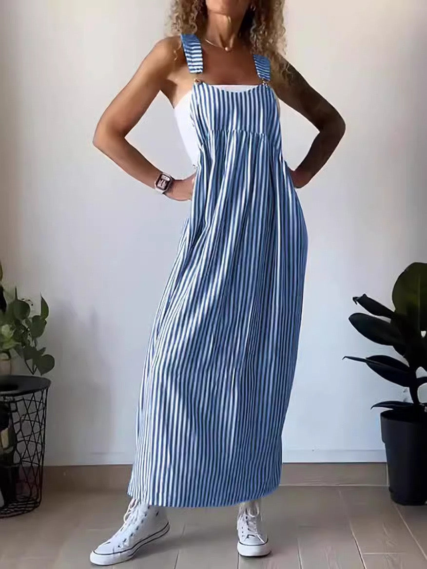 Stilvolle Streifen-Sommerkleid