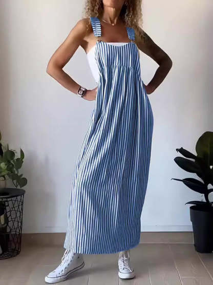 Stilvolle Streifen-Sommerkleid