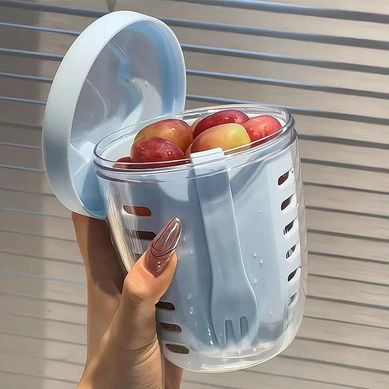 Tragbarer Obstbecher mit Abfluss