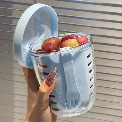 Tragbarer Obstbecher mit Abfluss