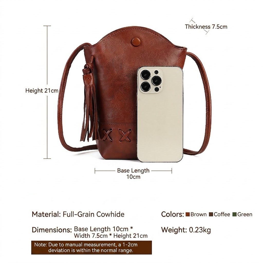 Women's Vintage Genuine Leather Crossbody Bag WLB01