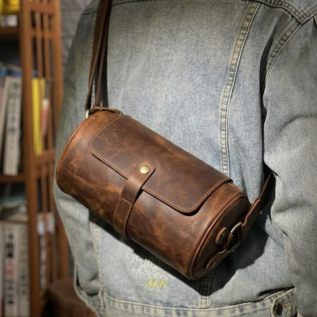 Runde Retro-Umhängetasche LB20