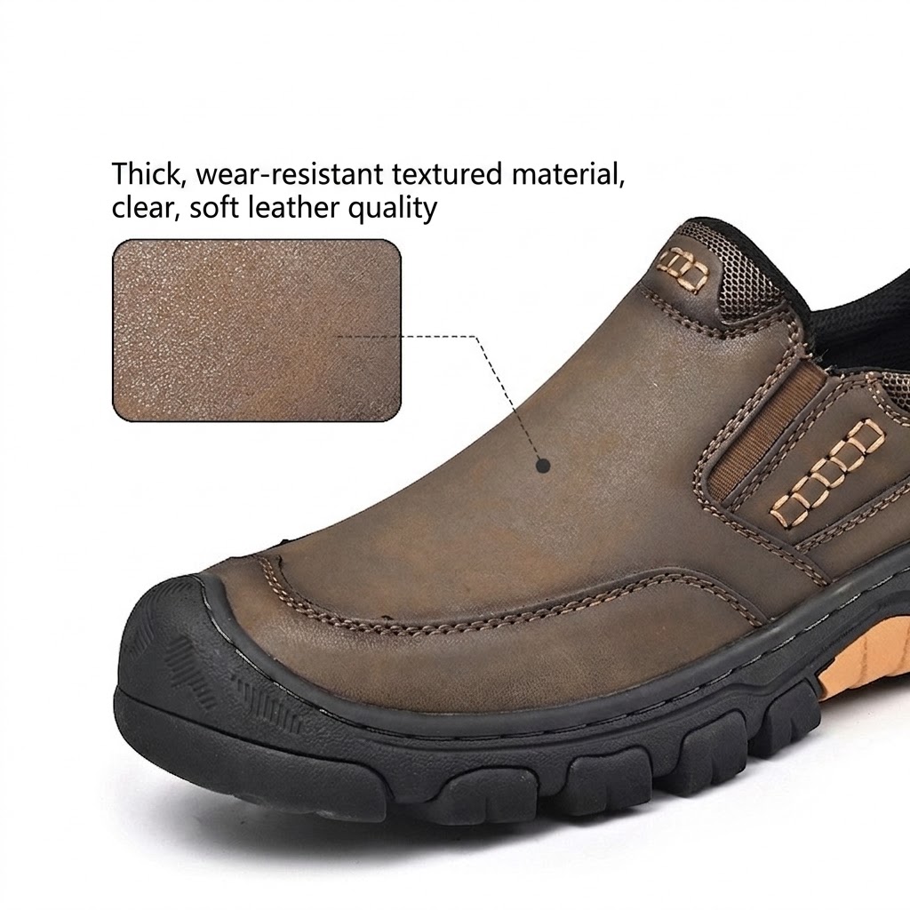 Men's Genuine Leather Orthopedic Slip-on Walking Shoes