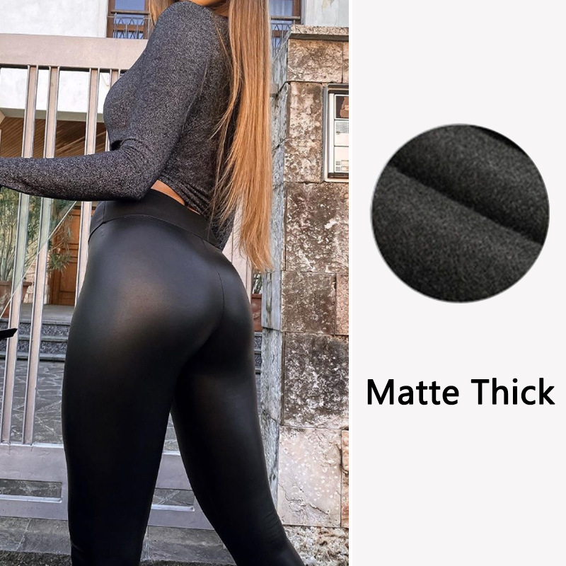 💖LETZTE TAG AKTION - 50% RABATT 💖 Damen-Leggings aus Leder mit hoher Taille und Verdickung