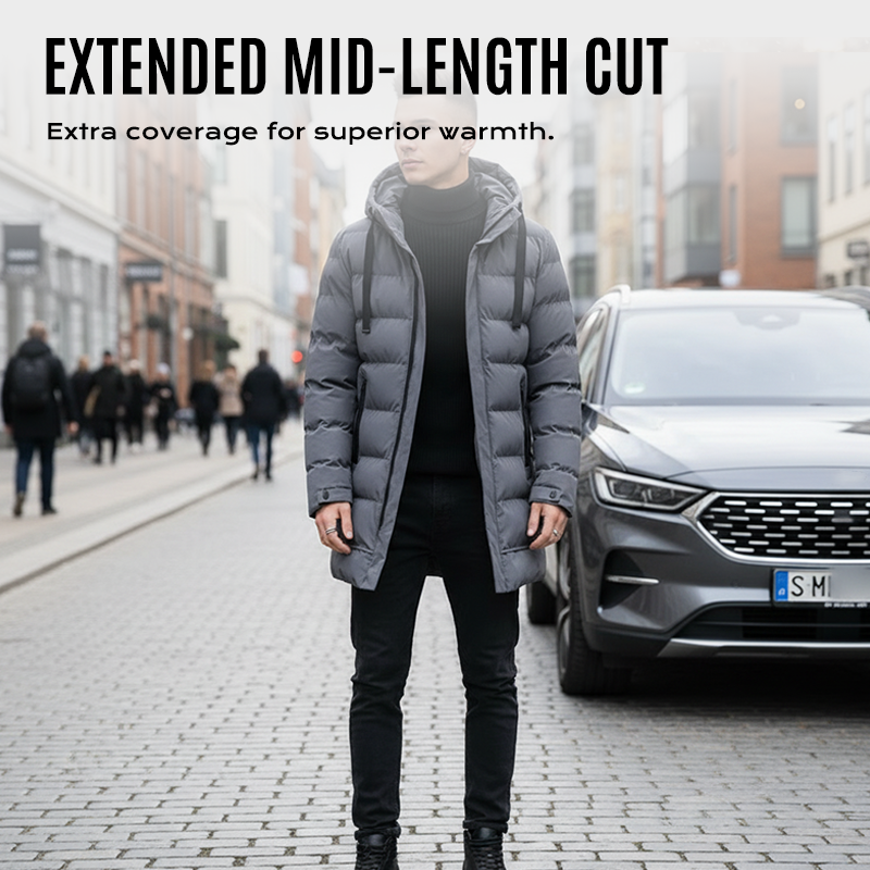 ⌛ Nur noch 3 Tage – 50 % auf alles! ⏰Herren-Steppjacke mit Kapuze, mittellang🔥Kostenloser Versand🔥